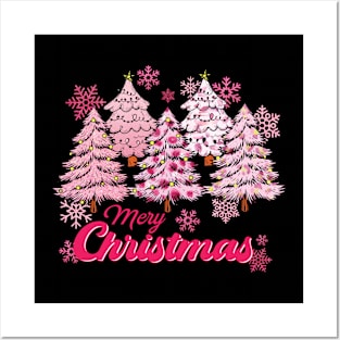 Pink Merry Christmas Posters and Art